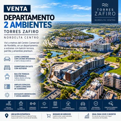 For Sale 1-bedroom Apartment Nordelta Brand New